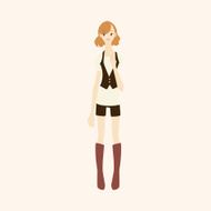 lady girl cartoon theme elements vector eps N96