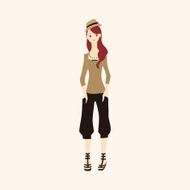 lady girl cartoon theme elements vector eps N97