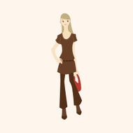 lady girl cartoon theme elements vector eps N99