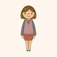 lady girl cartoon theme elements vector eps N104