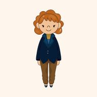 lady girl cartoon theme elements vector eps N105