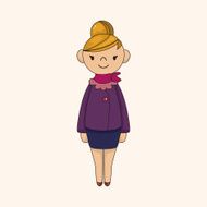 lady girl cartoon theme elements vector eps N107