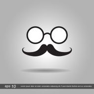 glass and hipster mustache icon vector illustration eps10 on gr