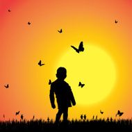 Vector silhouette of a girl N103