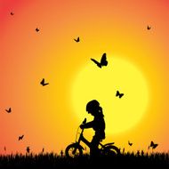 Vector silhouette of a girl N108