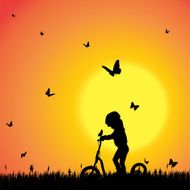 Vector silhouette of a girl N109