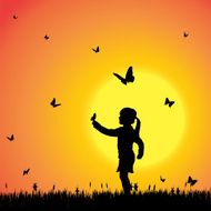 Vector silhouette of a girl N113