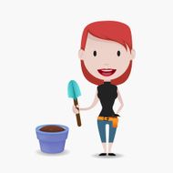 woman illustration &amp; Gardening