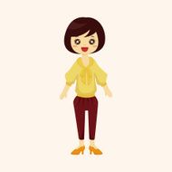 lady girl cartoon theme elements N229