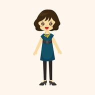 lady girl cartoon theme elements N231