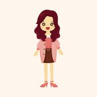 lady girl cartoon theme elements N232