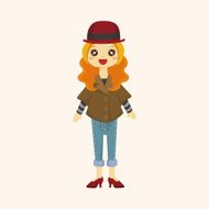 lady girl cartoon theme elements N234