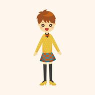 lady girl cartoon theme elements N236