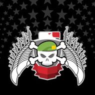Skull in beret with the Eagle war emblem