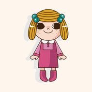 lady girl cartoon theme elements N245