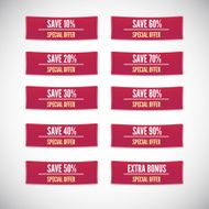 Sale clothing labels set of discounts N2
