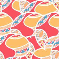 Seamless ethnic doodle bright floral pattern Vector illustratio