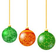 Vector Hristmas balls with decoration made from snowflakes shap