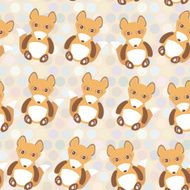Polka dot background pattern Funny cute fox on background