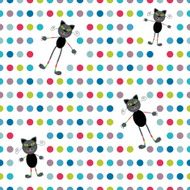 Cat charakter dot pattern