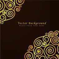 Vintage vector abstract background with golden curls N3