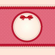 Vintage Card with Bow Vector Illustration N3