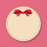 Vintage Frame with Bow Background Vector Illustration N16