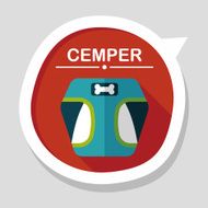 Pet Clothes flat icon with long shadow eps10 N16