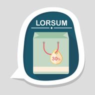 shopping paper bag flat icon with long shadow eps10 N11
