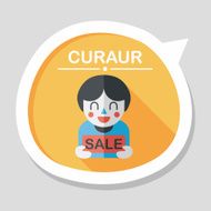 SALE Shopaholic flat icon with long shadow eps10 N22