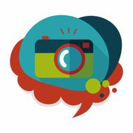 camera flat icon with long shadow N6