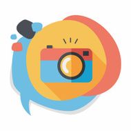 camera flat icon with long shadow N7