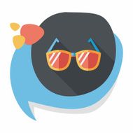 Sunglasses flat icon with long shadow N8