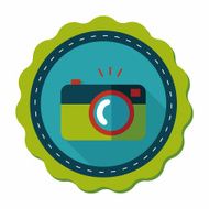 camera flat icon with long shadow N9