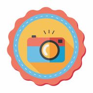 camera flat icon with long shadow N10