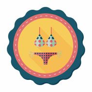 Swimming suit flat icon with long shadow N6