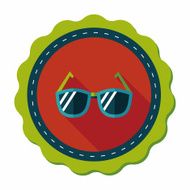 Sunglasses flat icon with long shadow N9
