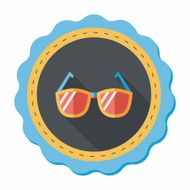 Sunglasses flat icon with long shadow N10