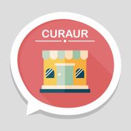 shopping store flat icon with long shadow eps10 N23