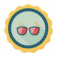 Sunglasses flat icon with long shadow N12