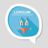 Swimming suit flat icon with long shadow N7