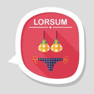 Swimming suit flat icon with long shadow N8