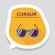 Sunglasses flat icon with long shadow N13