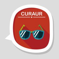 Sunglasses flat icon with long shadow N14