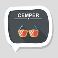 Sunglasses flat icon with long shadow N15