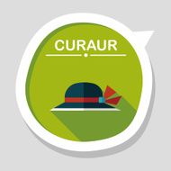 Women hat flat icon with long shadow N10