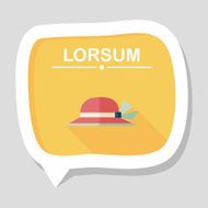 Women hat flat icon with long shadow N13