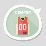 basketball clothing flat icon with long shadow eps10 N15