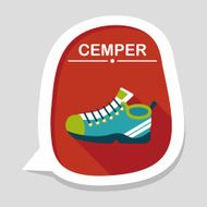 sneaker flat icon with long shadow eps10 N11