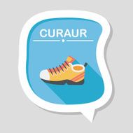 sneaker flat icon with long shadow eps10 N12